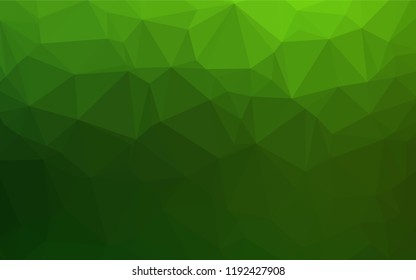 Light Green vector blurry hexagon texture. Triangular geometric sample with gradient.  Triangular pattern for your business design.