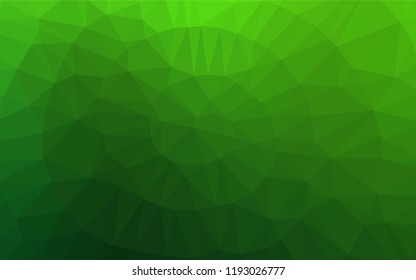 Light Green vector blurry hexagon texture. Creative illustration in halftone style with gradient. Triangular pattern for your business design.