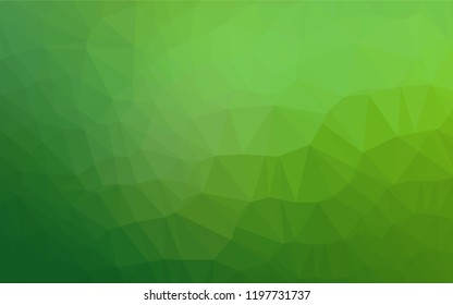 Light Green vector blurry hexagon pattern. Triangular geometric sample with gradient.  The polygonal design can be used for your web site.