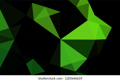Light Green vector blurry hexagon template. Triangular geometric sample with gradient.  Brand new style for your business design.