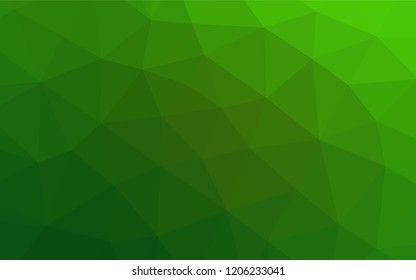 Light Green vector blurry hexagon template. Shining illustration, which consist of triangles. Triangular pattern for your business design.