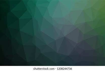 Light Green vector blurry hexagon template. Shining illustration, which consist of triangles. Brand new design for your business.