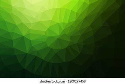 Light Green vector blurry hexagon template. Triangular geometric sample with gradient.  The elegant pattern can be used as part of a brand book.