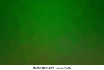Light Green vector blurry hexagon pattern. Triangular geometric sample with gradient.  The best triangular design for your business.