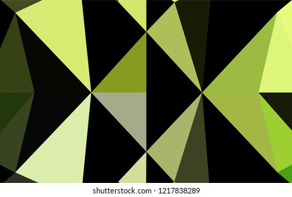 Light Green vector blurry hexagon texture. Modern geometrical abstract illustration with gradient. Triangular pattern for your business design.