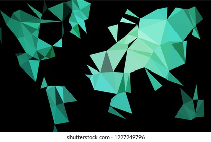 Light Green vector blurry hexagon texture. Triangular geometric sample with gradient.  Triangular pattern for your business design.