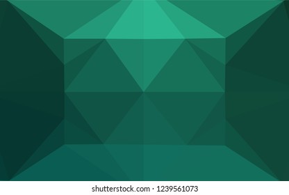 Light Green vector blurry hexagon pattern. Creative illustration in halftone style with gradient. A completely new template for your business design.