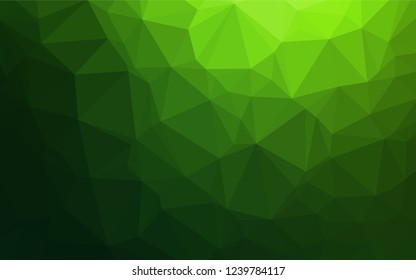 Light Green vector blurry hexagon pattern. Glitter abstract illustration with an elegant design. Triangular pattern for your business design.