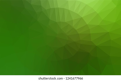 Light Green vector blurry hexagon template. Colorful illustration in abstract style with gradient. Triangular pattern for your business design.