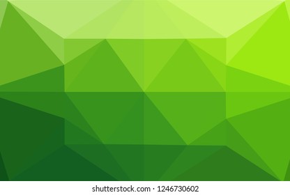Light Green vector blurry hexagon pattern. A completely new color illustration in a vague style. Triangular pattern for your business design.