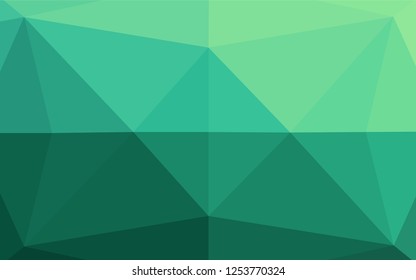Light Green vector blurry hexagon texture. Creative illustration in halftone style with gradient. The completely new template can be used for your brand book.