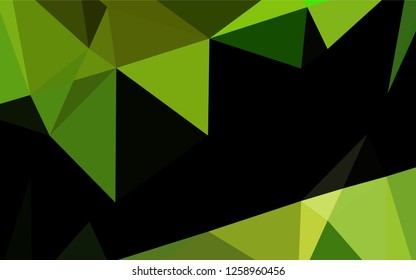 Light Green vector blurry hexagon pattern. Glitter abstract illustration with an elegant design. Triangular pattern for your business design.