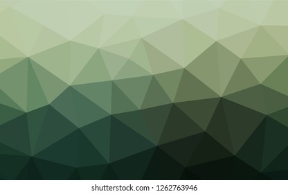 Light Green vector blurry hexagon pattern. Creative illustration in halftone style with gradient. Triangular pattern for your business design.