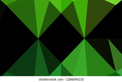 Light Green vector blurry hexagon pattern. Shining illustration, which consist of triangles. Triangular pattern for your business design.