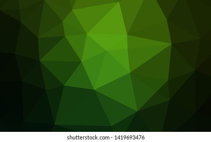 Light Green vector blurry hexagon pattern. Glitter abstract illustration with an elegant design. The best triangular design for your business.