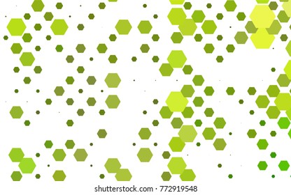 Light Green vector blurry hexagon background design. Geometric background in Origami style with gradient. 
