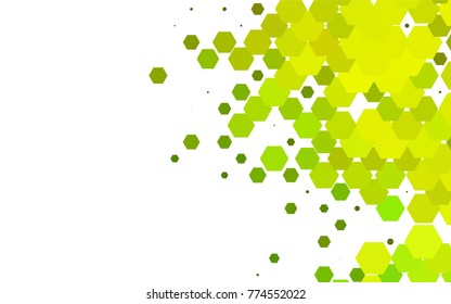 Light Green vector blurry hexagon background design. Geometric background in Origami style with gradient. 