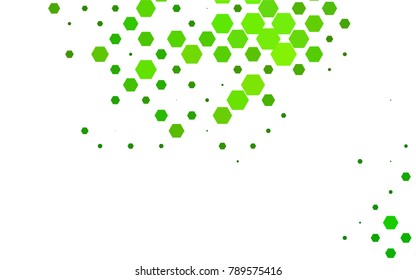 Light Green vector blurry hexagon background design. Geometric background in Origami style with gradient. 