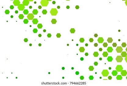 Light Green vector blurry hexagon background design. Geometric background in Origami style with gradient. 