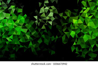 Light Green vector blurry triangle template. Triangular geometric sample with gradient.  The textured pattern can be used for background.