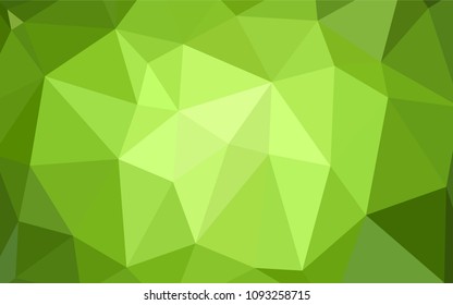 Light Green vector blurry triangle template. Shining polygonal illustration, which consist of triangles. That new template can be used for your brand book.