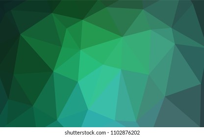 Light Green vector blurry triangle pattern. Shining polygonal illustration, which consist of triangles. A completely new design for your business.