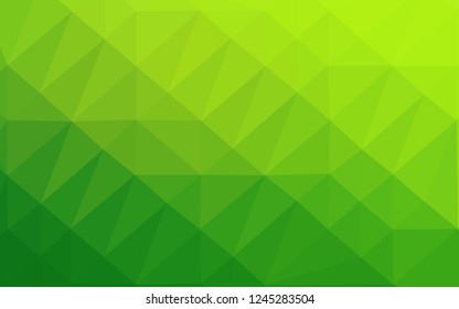 Light Green vector blurry triangle pattern. Triangular geometric sample with gradient.  Brand new style for your business design.