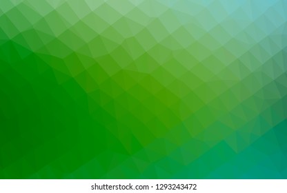 Light Green vector blurry triangle pattern. Colorful illustration in abstract style with gradient. Completely new design for your business.