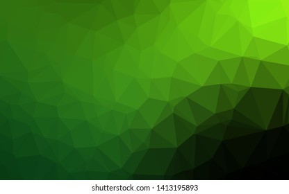 Light Green vector blurry triangle texture. Creative illustration in halftone style with gradient. Brand new style for your business design.