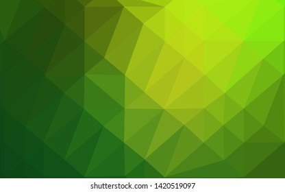 Light Green vector blurry triangle pattern. Triangular geometric sample with gradient.  Brand new style for your business design.