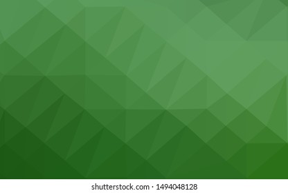Light Green vector blurry triangle pattern. Triangular geometric sample with gradient.  New texture for your design.