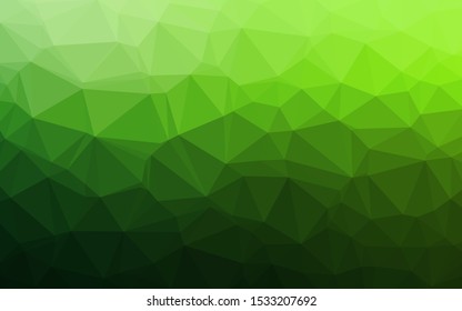 Light Green vector blurry triangle pattern. A vague abstract illustration with gradient. Triangular pattern for your business design.