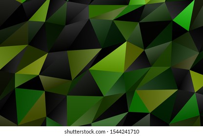 Light Green vector blurry triangle template. Shining illustration, which consist of triangles. Brand new style for your business design.