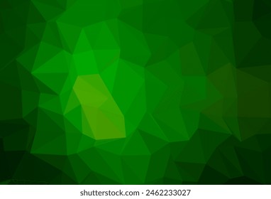 Light Green vector blurry triangle texture. Glitter abstract illustration with an elegant design. Triangular pattern for your business design.