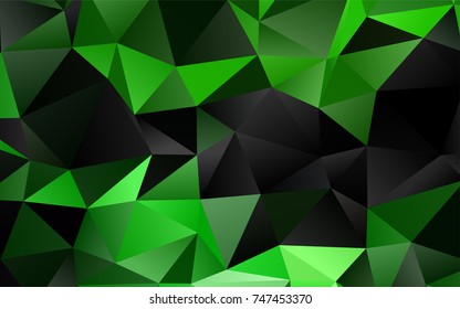 Light Green vector blurry triangle pattern. Shining illustration, which consist of triangles. A new texture for your design.