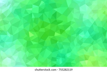 Light Green vector blurry triangle background design. Geometric background in Origami style with gradient. 