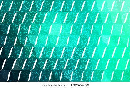 Light Green vector christmas polygon background. Low poly Illustration consisting of triangles with snowflakes. Texture background of New Year celebration.
