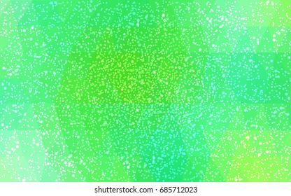Light Green vector christmas polygon background. Low poly Illustration consisting of triangles with snowflakes. Texture background of New Year celebration.
