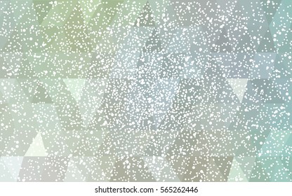 Light Green vector christmas postcard low polygon background. Illustration consisting of triangles. Abstract triangular polygonal origami or crystal design of New Year celebration.
