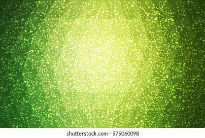 Light Green vector christmas postcard low polygon background. Illustration consisting of triangles. Abstract triangular polygonal origami or crystal design of New Year celebration.