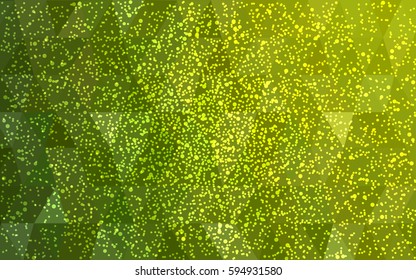 Light Green vector christmas postcard low polygon background. Illustration consisting of triangles. Abstract triangular polygonal origami or crystal design of New Year celebration.