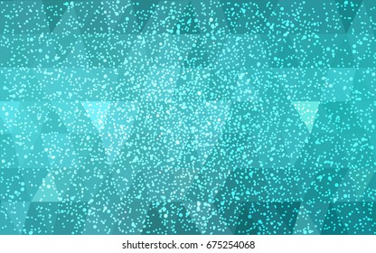 Light Green vector christmas postcard low polygon background. Illustration consisting of triangles. Abstract triangular polygonal origami or crystal design of New Year celebration.