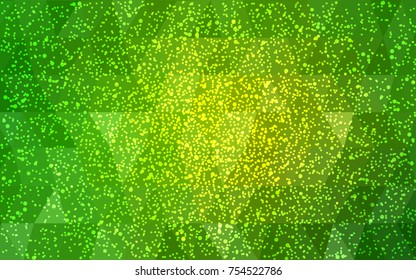 Light Green vector christmas postcard low polygon background. Illustration consisting of triangles. Abstract triangular polygonal origami or crystal design of New Year celebration.
