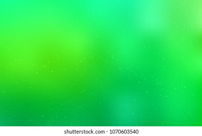 Light Green vector cover with astronomical stars. Blurred decorative design in simple style with galaxy stars. Best design for your ad, poster, banner.