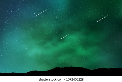 Light Green vector cover with astronomical stars. Space stars on blurred abstract background with gradient. Template for cosmic backgrounds.