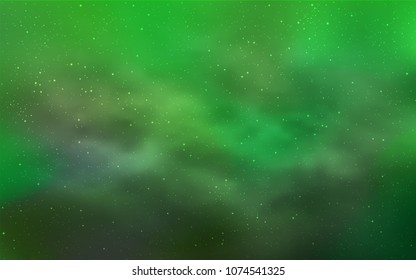 Light Green vector cover with astronomical stars. Shining colored illustration with bright astronomical stars. Pattern for astrology websites.
