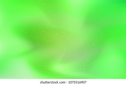 Light Green vector cover with astronomical stars. Space stars on blurred abstract background with gradient. Template for cosmic backgrounds.
