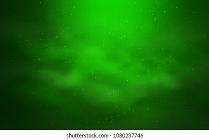 Light Green vector cover with astronomical stars. Shining colored illustration with bright astronomical stars. Pattern for astrology websites.