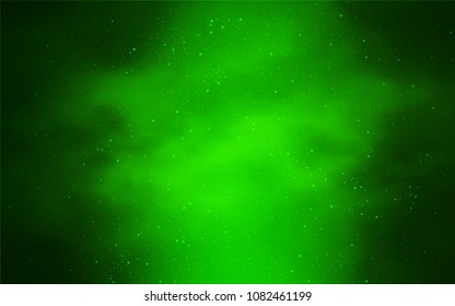 Light Green vector cover with astronomical stars. Space stars on blurred abstract background with gradient. Pattern for astronomy websites.