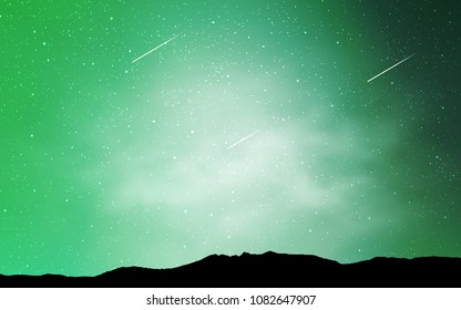 Light Green vector cover with astronomical stars. Modern abstract illustration with Big Dipper stars. Pattern for astronomy websites.